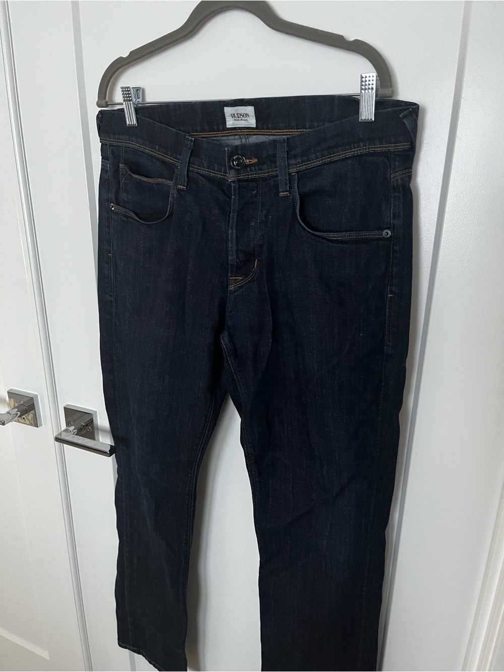 Hudson Jeans Men Straight Indigo Black Denim